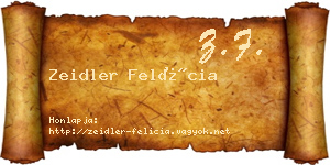 Zeidler Felícia névjegykártya